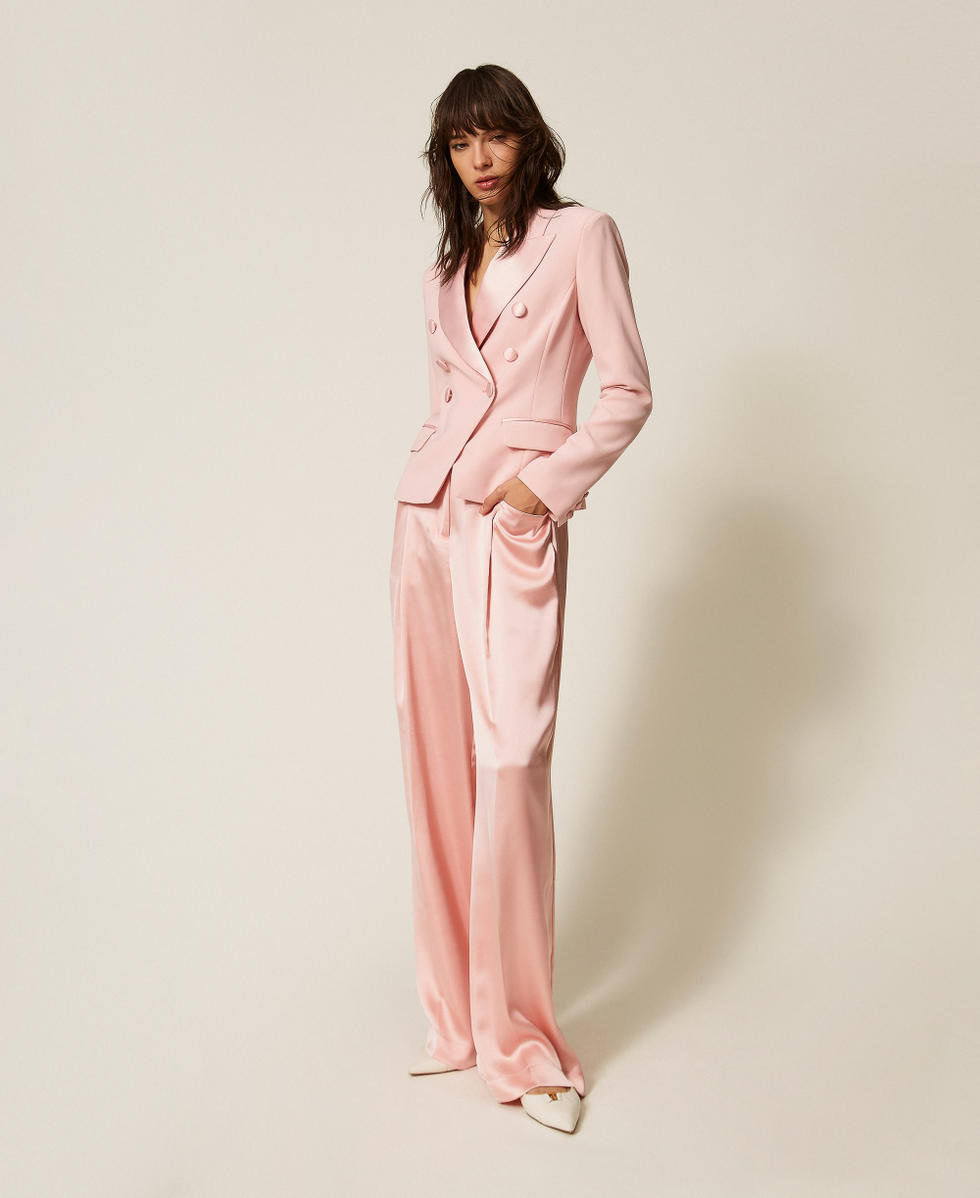 Cady jacket with logo buttons Pink Dancer Woman 261AP2274_10021_01