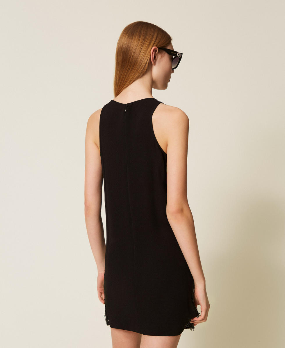 Abito corto con frange di paillettes Nero Donna 252TP2370_00006_03