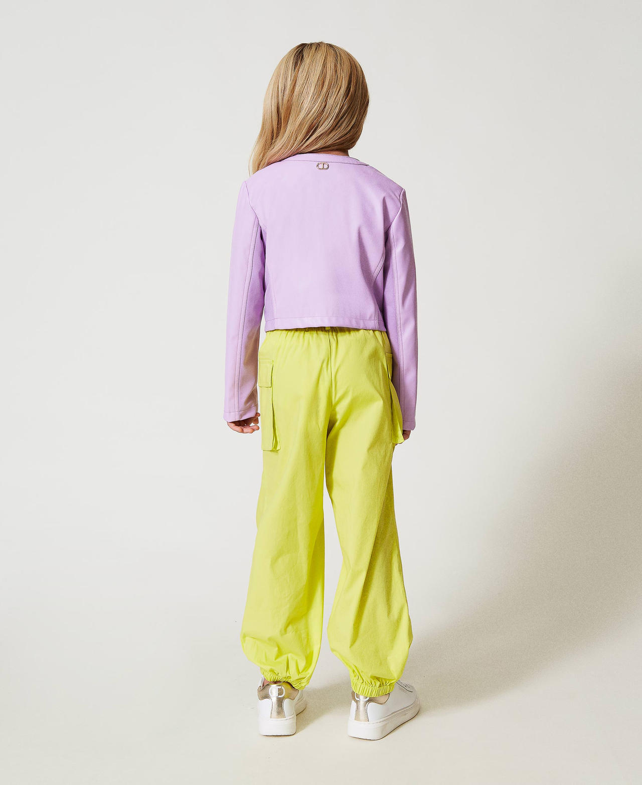 Poplin cargo trousers Yellow Plum Girl 251GJ2424_12124_03