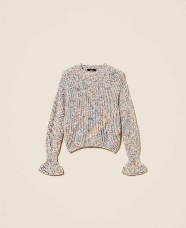 Pull multicolore avec volants