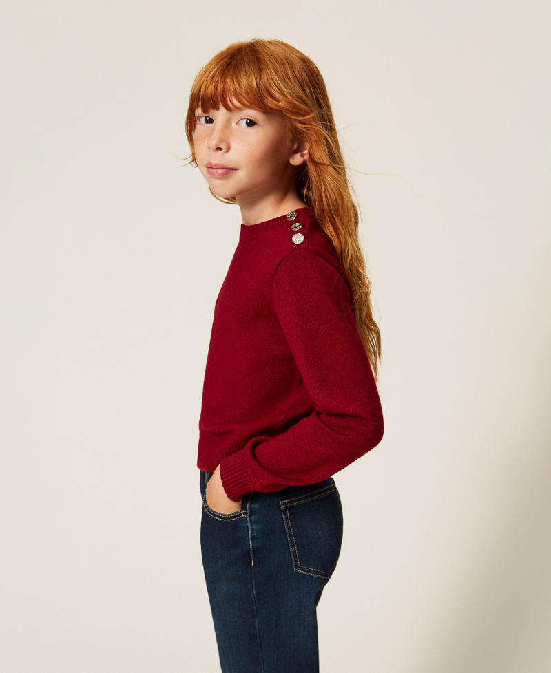 Sweter w paski z guzikami Red Ruby Dziewczynka 262GJ3031_13704_01