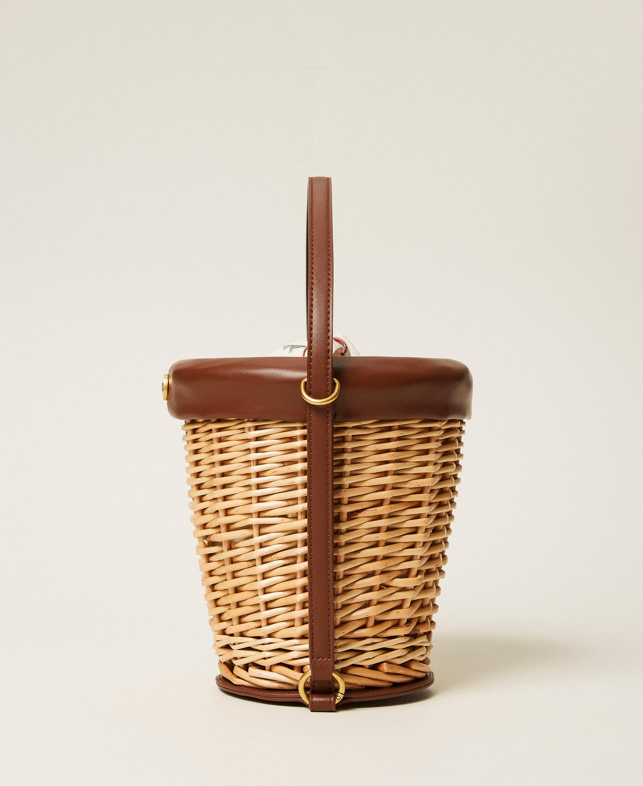 Borsa secchiello in vimini con pochette Paglia Donna 261TD8253_00193_02