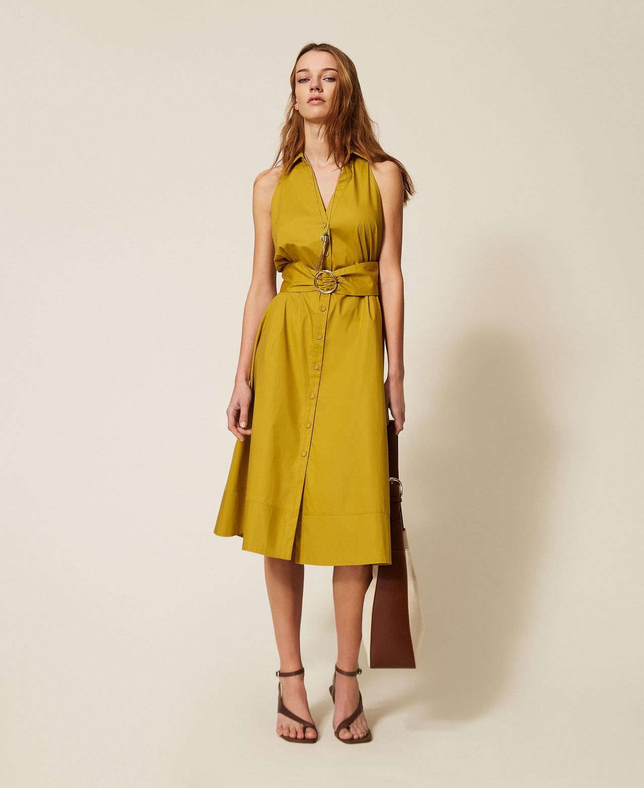 Twinset Robe midi en popeline