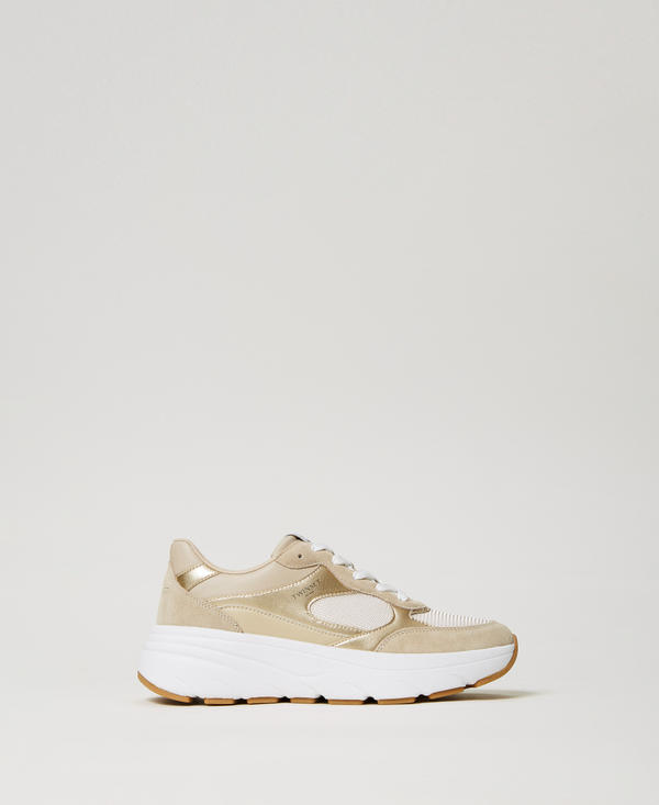 Leather running trainers