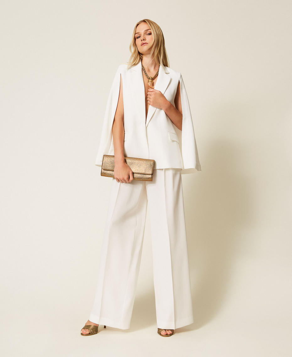 Wide leg crêpe trousers White Snow Woman 252TT2401_00282_T0