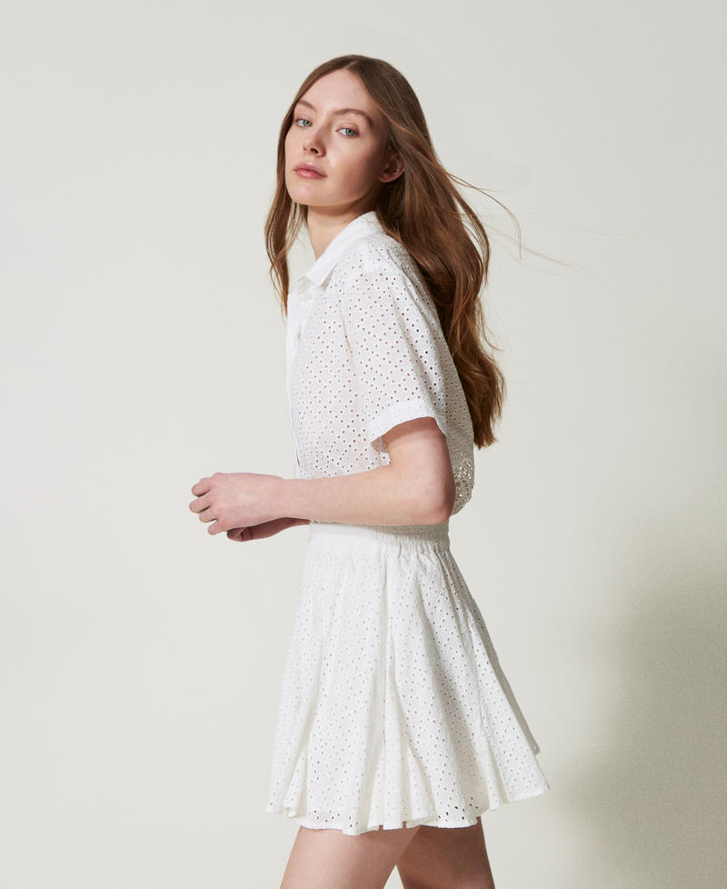 Broderie anglaise miniskirt Sugar White Woman 251LM2VHH_00632_01