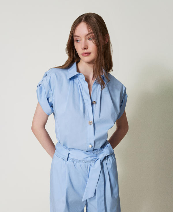 Camicia in popeline con bottoni