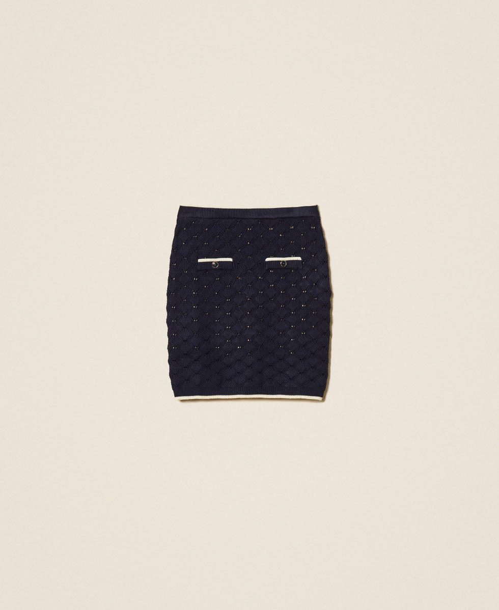 Short jacquard-knit skirt