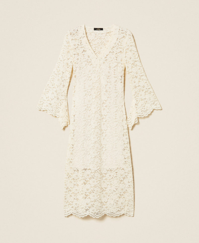 Lace midi dress Off White Woman 261AP2301_00526_S0