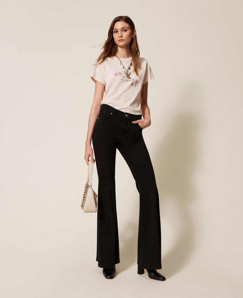 T-shirt regular avec imprim&eacute; Sable Rose Femme 261TP2341_00570_T0