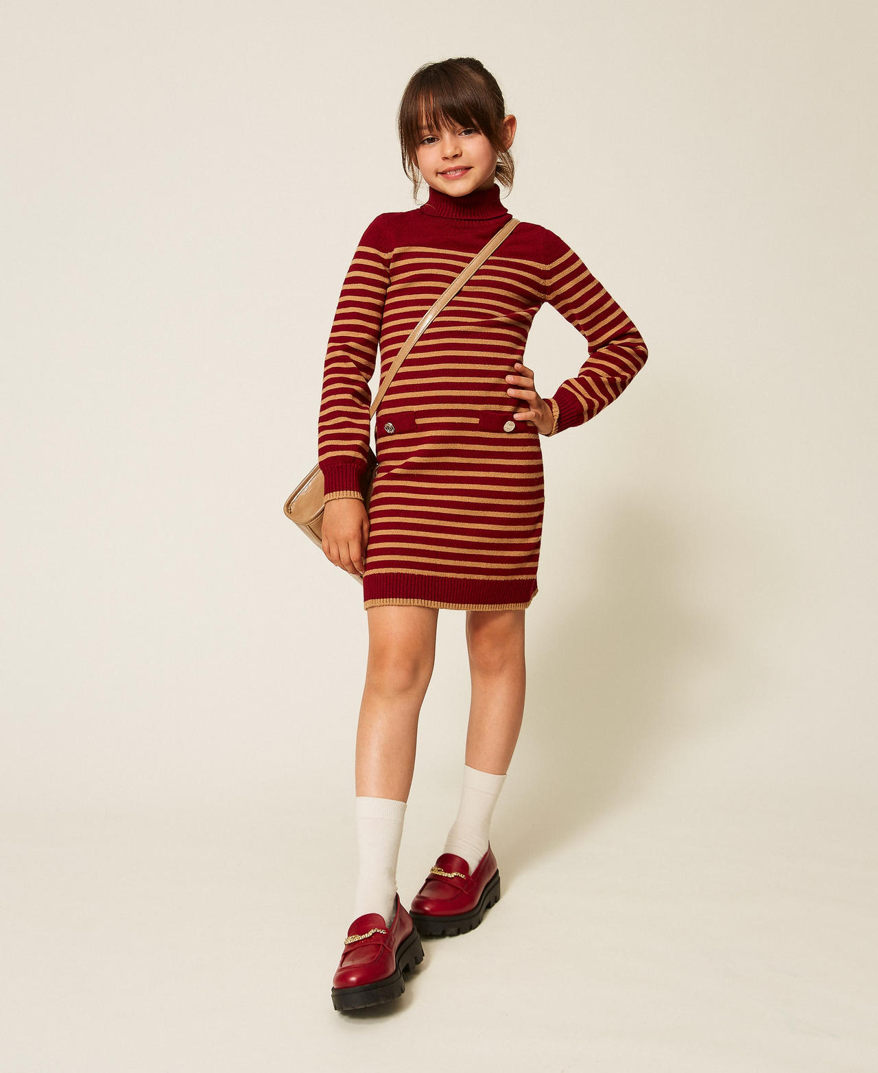 Short striped knit dress
