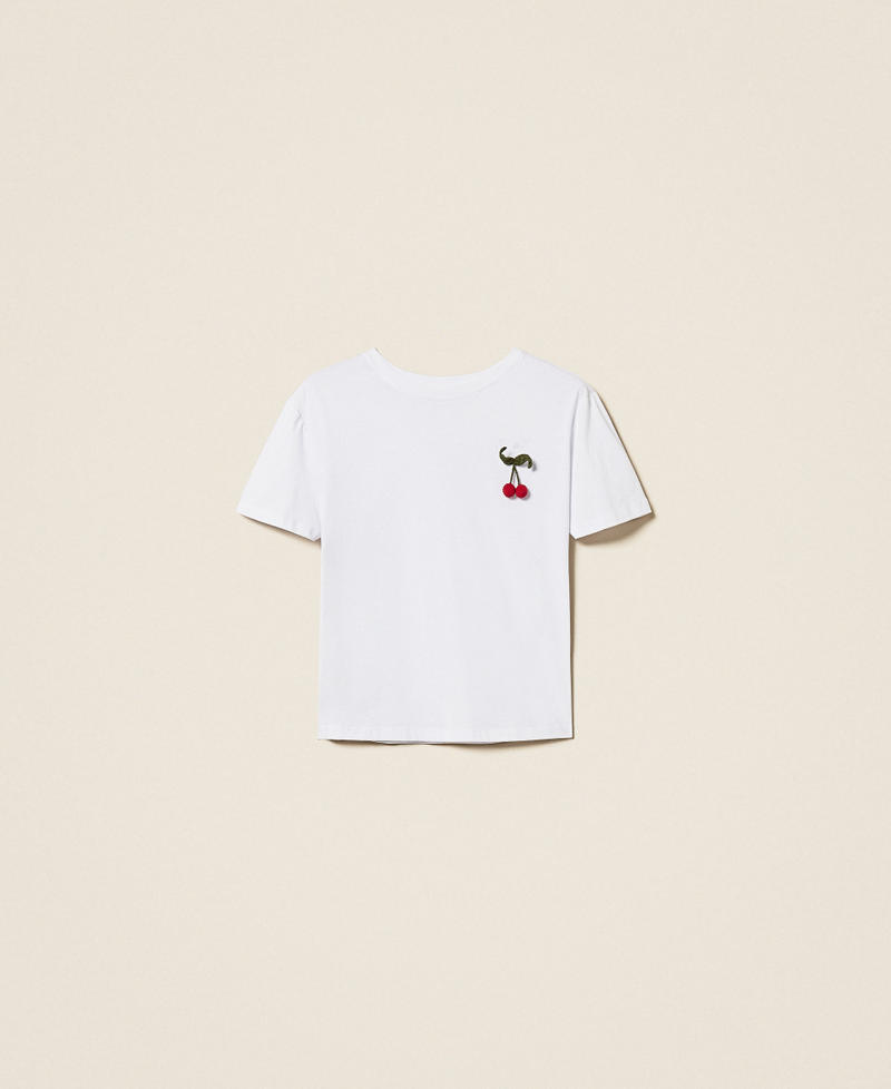 T-shirt regular avec broche en crochet Blanc Femme 261TT2271_00001_S0