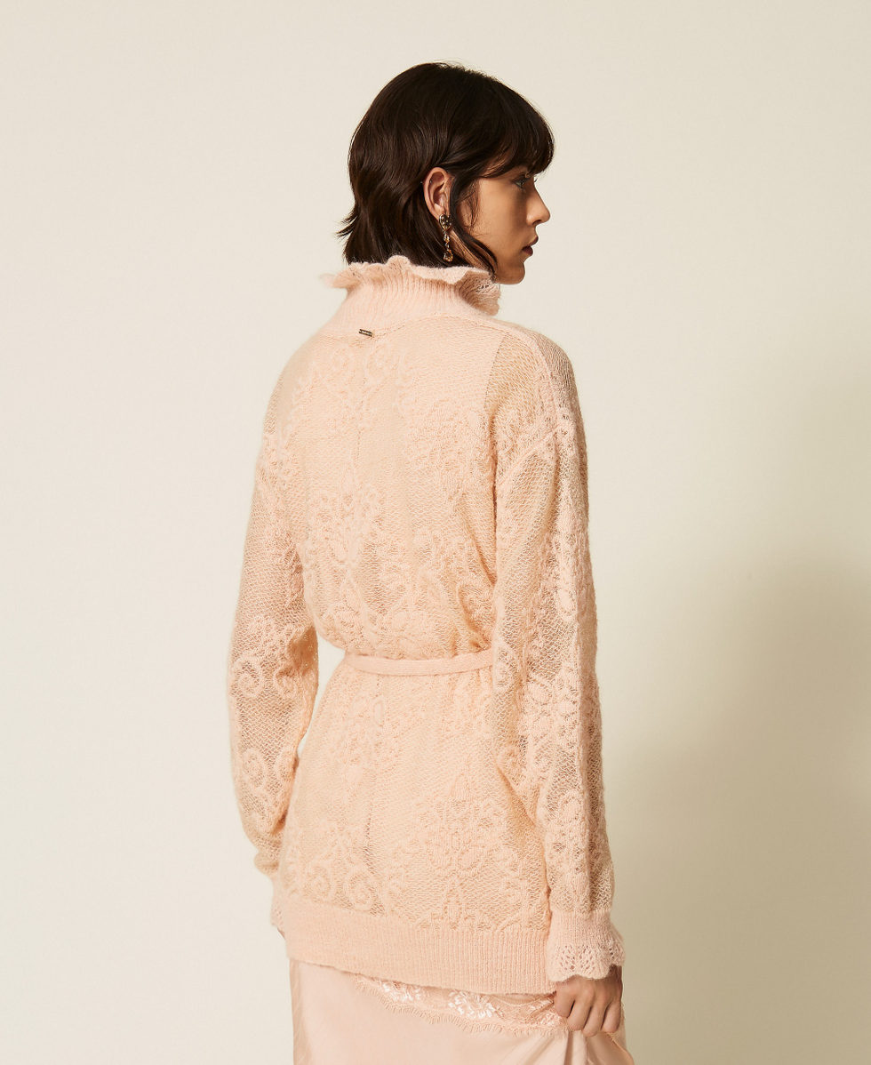 Maxijersey de mezcla de alpaca de jacquard Rosa &laquo;Peachy Keen&raquo; Mujer 262TP3342_11947_03