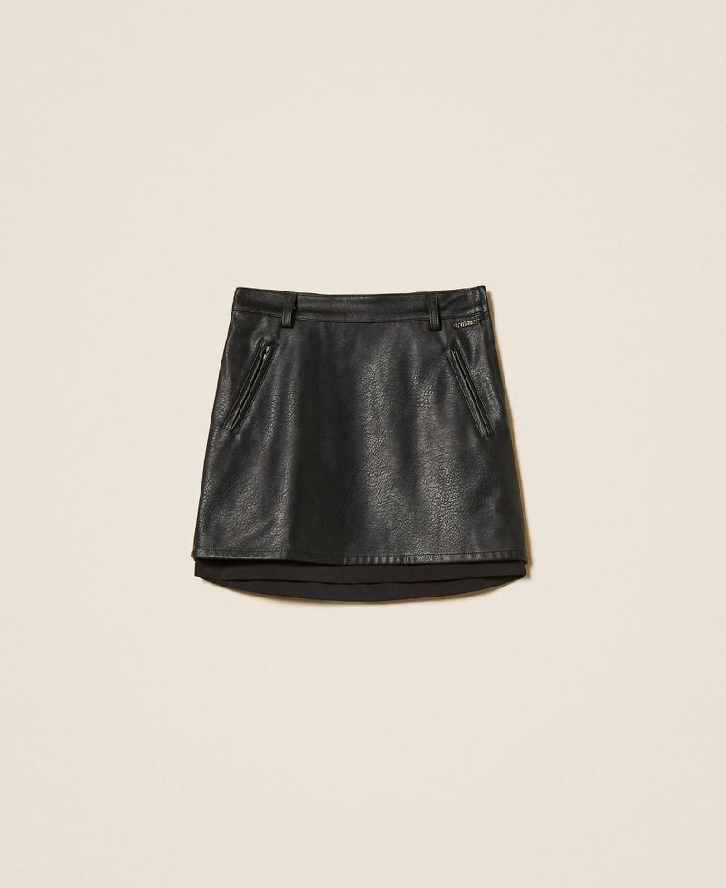 Faux leather miniskirt with pockets Black Girl 262GJ2011_00006_S0