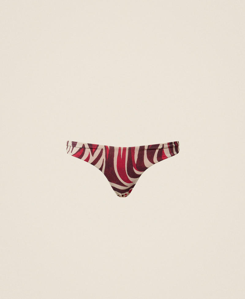 Brazilian bikini briefs with lurex and print Fuchsia Multicolour Zebra Print Woman 261LBMF77_13213_S0
