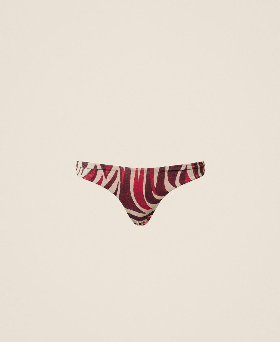 Brazilian bikini briefs with lurex and print Fuchsia Multicolour Zebra Print Woman 261LBMF77_13213_S0