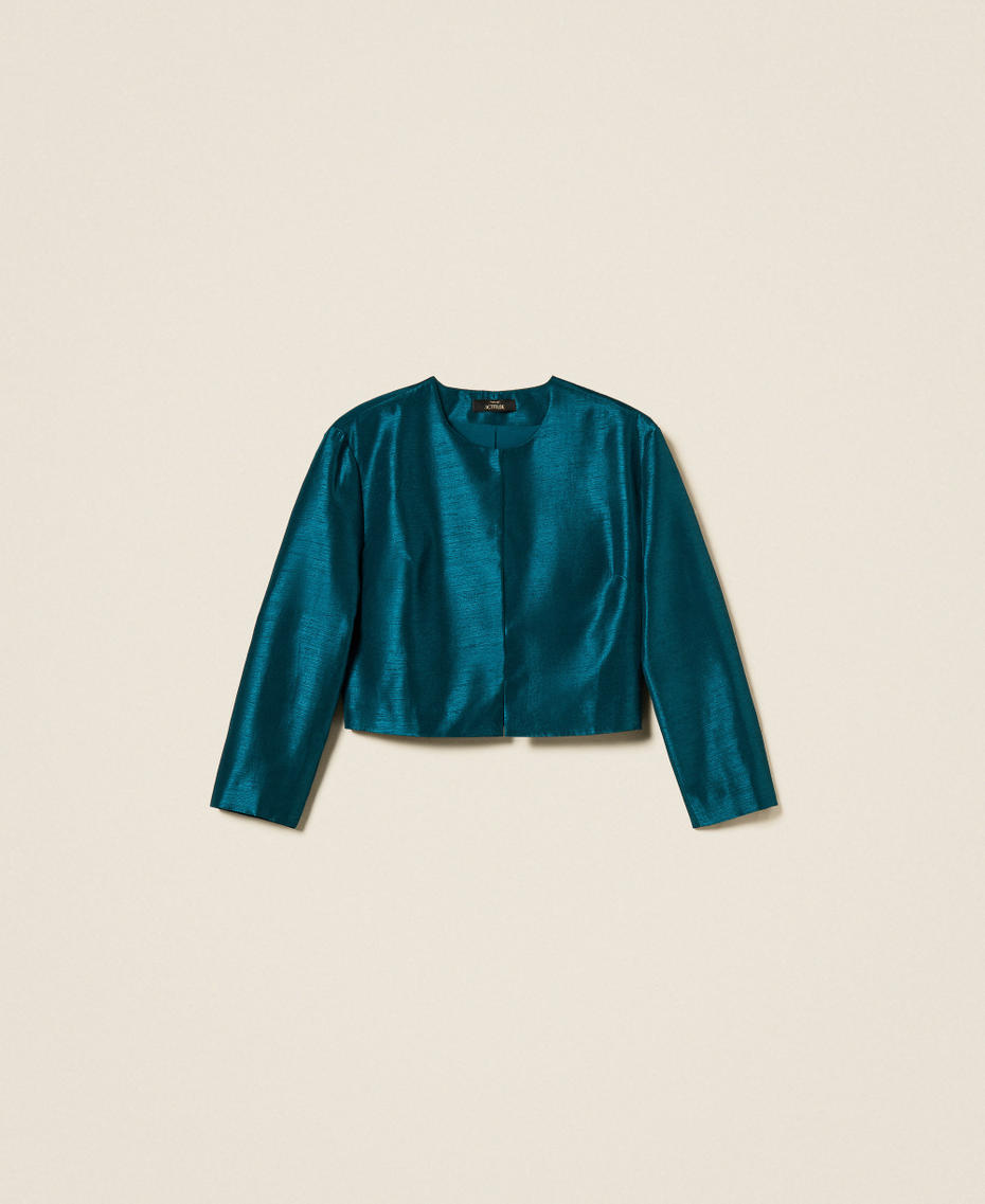 Shantung jacket Green Heron Woman 252AP2187_12557_S0