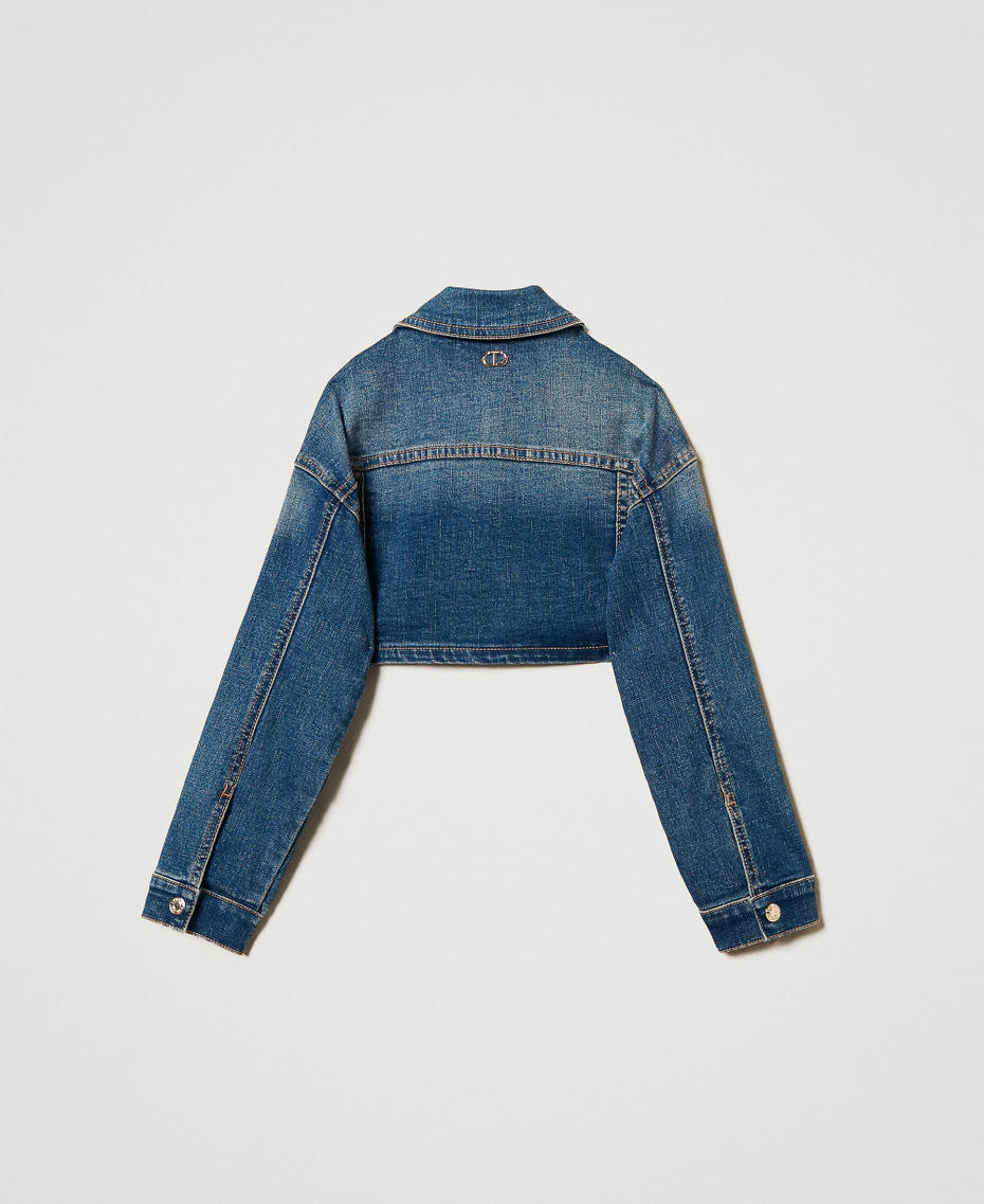 Cropped denim jacket Dark Blue Denim Girl 251GJ2600_12231_S1