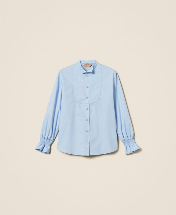 Camicia in popeline con volant