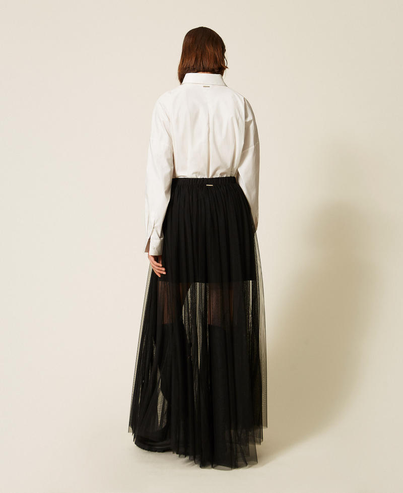 Jupe longue en tulle Noir Femme 262LI2GPP_00006_03