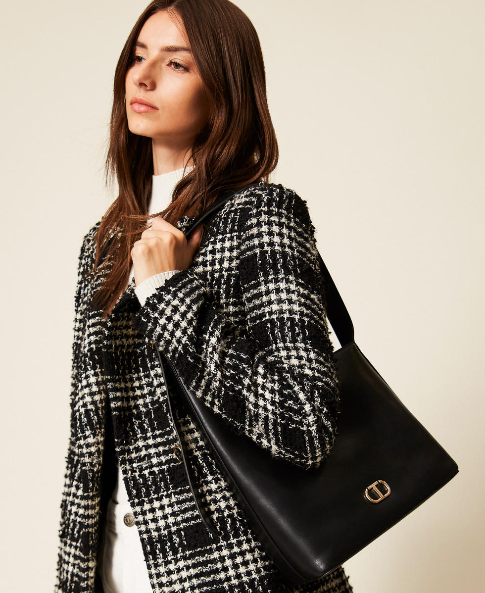 Sac &agrave; bandouli&egrave;re asym&eacute;trique Noir Femme 252TB7022_00006_T0