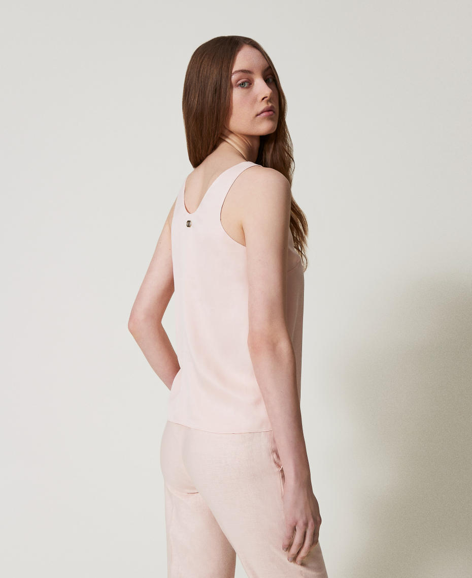 Shiny satin top Cupcake Pink Woman 251TP2651_00178_03