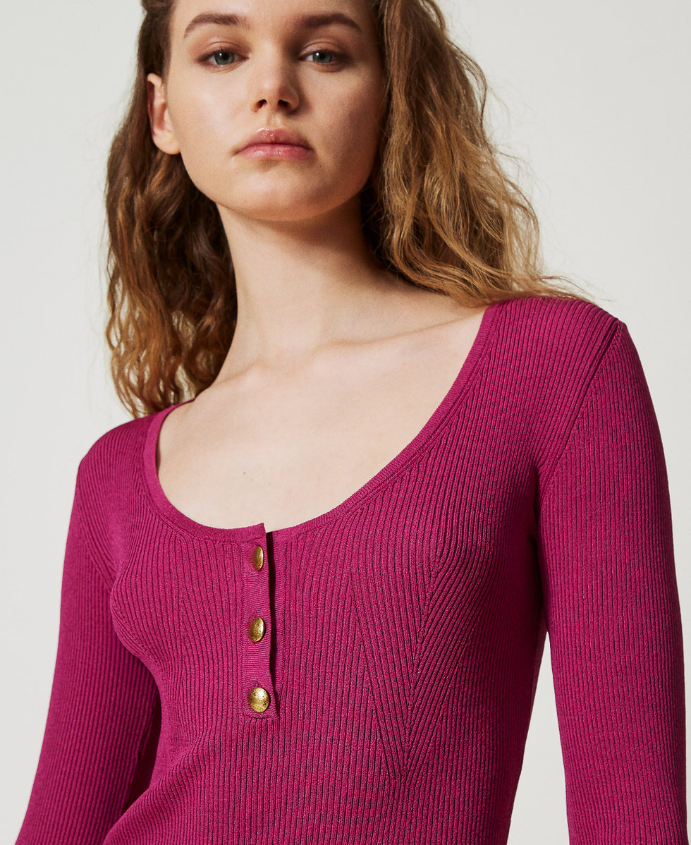 Fitted rib-knit jumper
