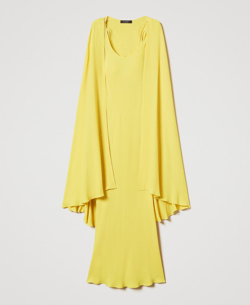 'Ischia' long georgette cape dress