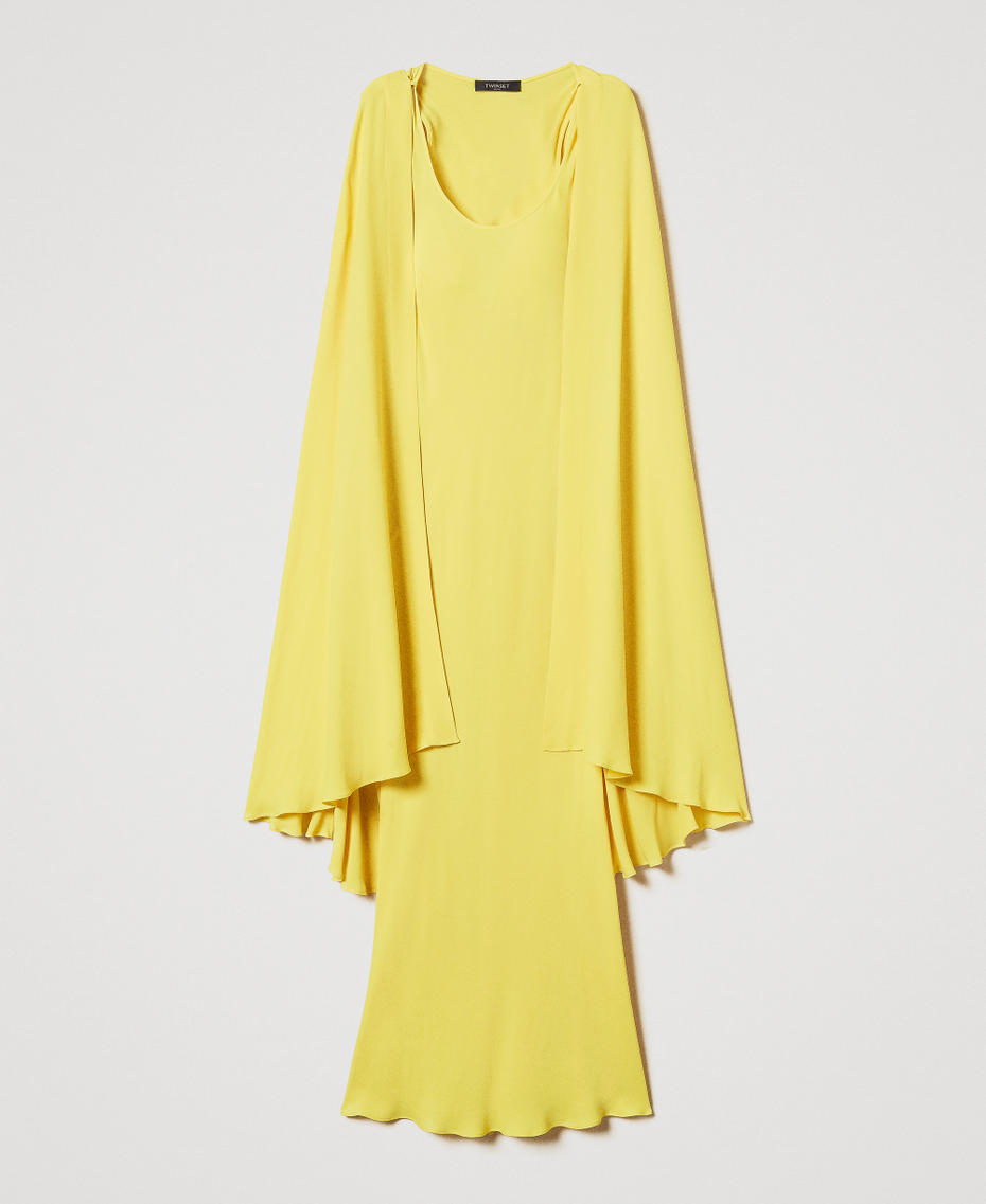 'Ischia' long georgette cape dress