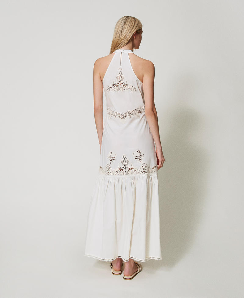 Long dress with embroidery Ivory Woman 251TT2161_00018_03