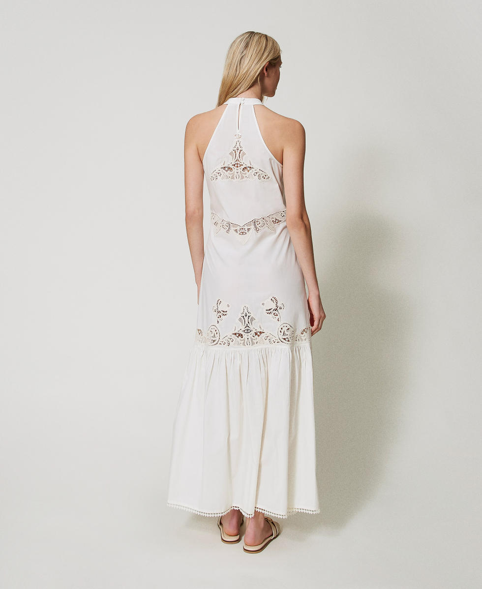 Vestido largo con bordados Marfil Mujer 251TT2161_00018_03
