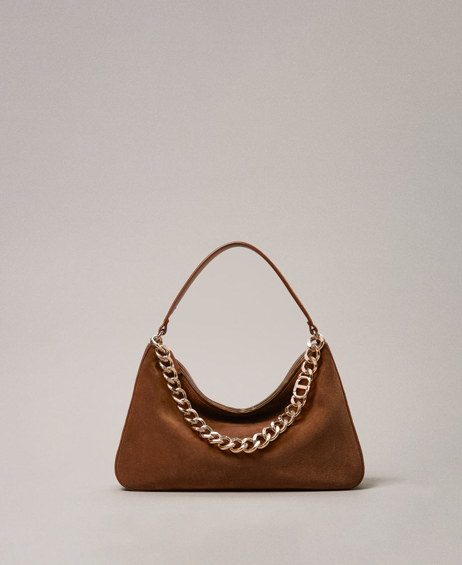 'Liliane' medium suede bag Leather Brown Woman 252TB7162_00057_PS