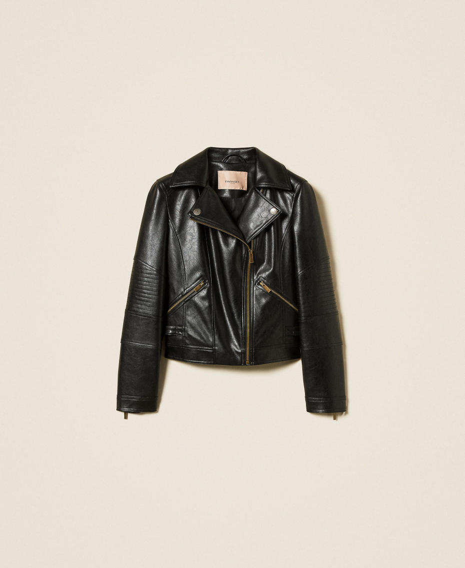 Giacca biker effetto pelle Nero Donna 252TP2710_00006_S0