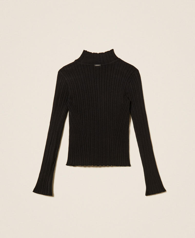 Ribbed turtleneck jumper Black Girl 262GJ3011_00006_S1
