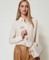 Shoulder bag with coin purse Woman, White | TWINSET Milano