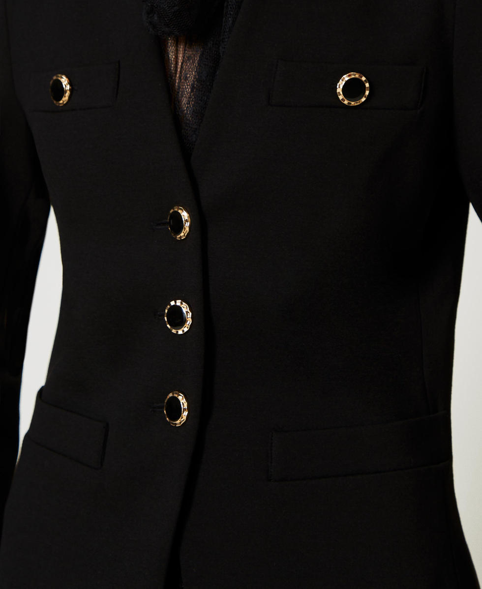 Chaqueta blazer con botones joya Negro Mujer 251TP2131_00006_04