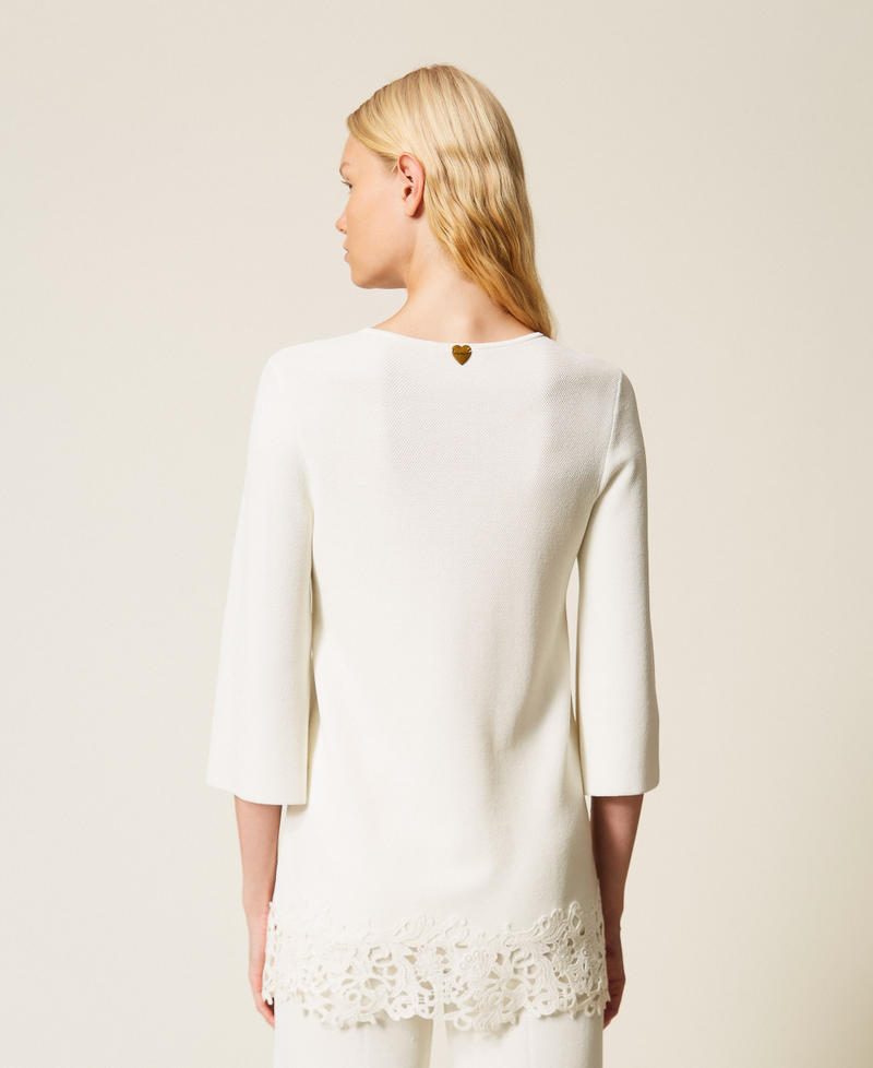 Maxi jumper with lace Off White Woman 261LB3GAA_00526_03