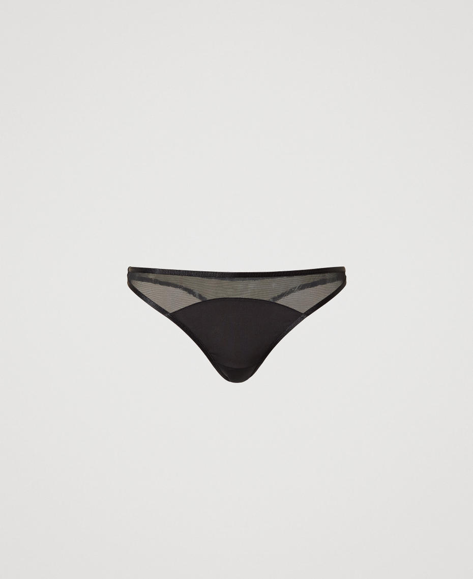 G-string with tulle Black Woman 251LL6B88_00006_S0