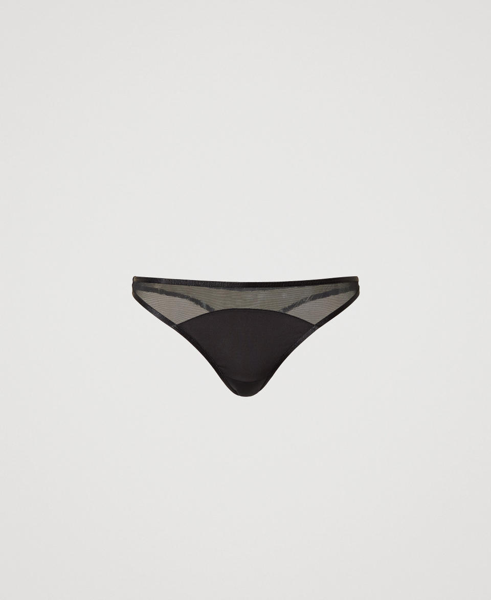 G-string with tulle Black Woman 251LL6B88_00006_0S