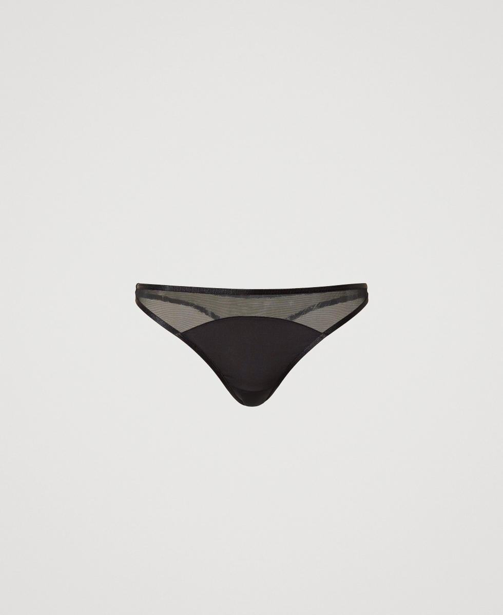 G-string with tulle Black Woman 251LL6B88_00006_S0