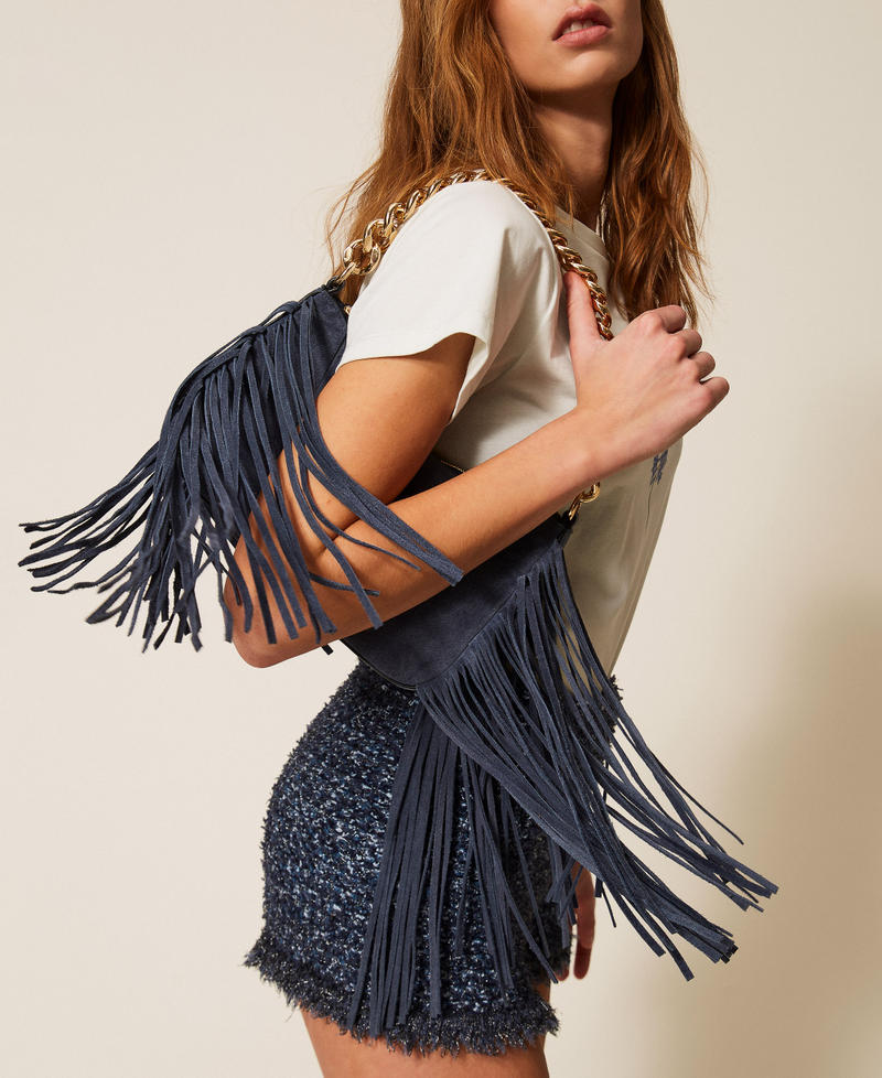 'Liliane' small suede bag "True Navy" Blue Woman 261TB7084_05259_T0