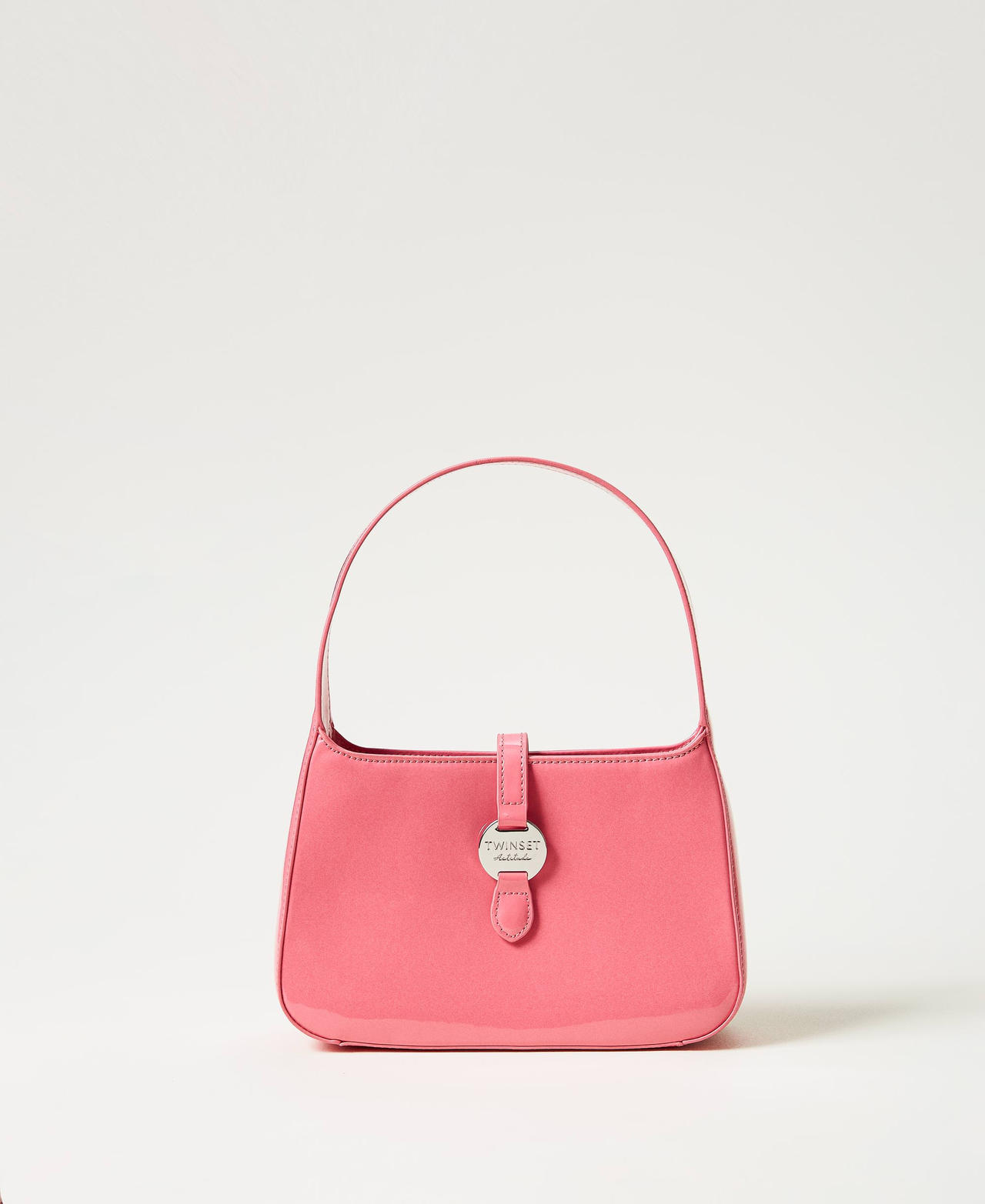 Faux patent leather hobo bag Tender Pink Pink Woman 251AA7010_00619_01