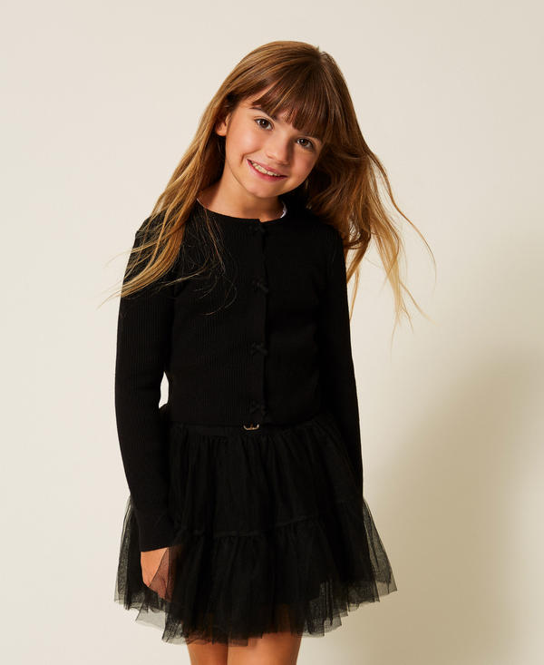 Cardigan pour fille en maille avec nœuds