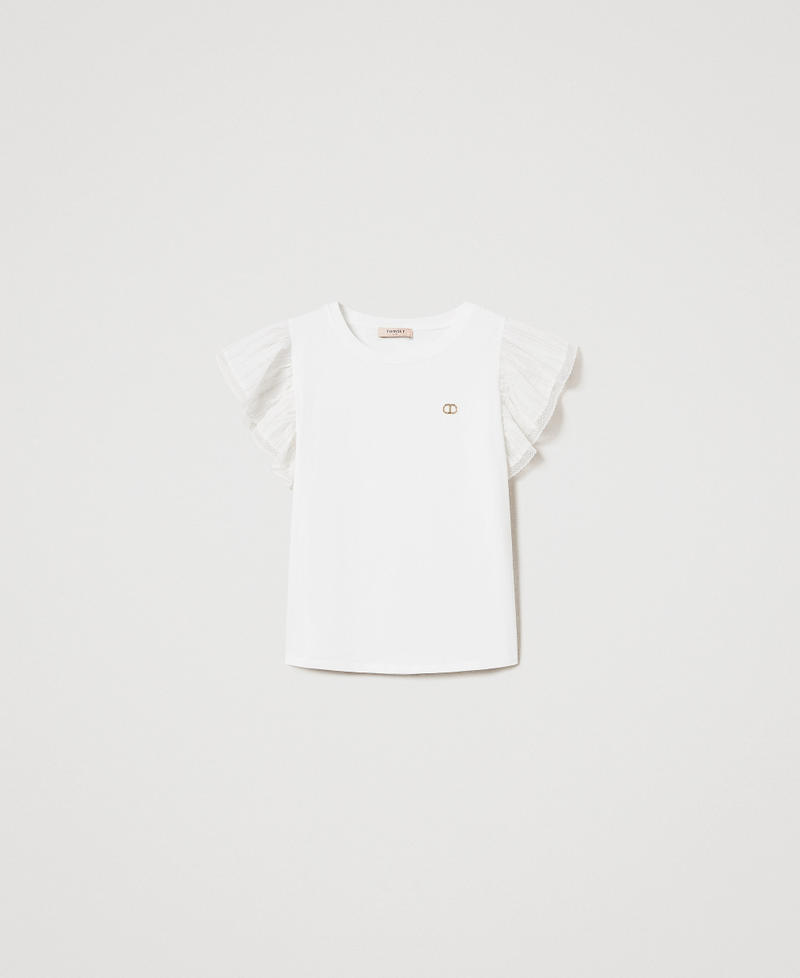 T-shirt with fil coup&eacute; sleeves White Snow Woman 251TT2370_00282_S0