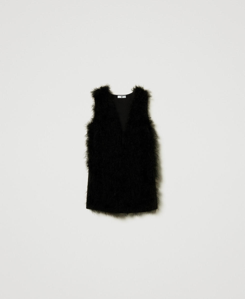 Gilet avec plumes Noir Femme 242LL5ATT_00006_S0
