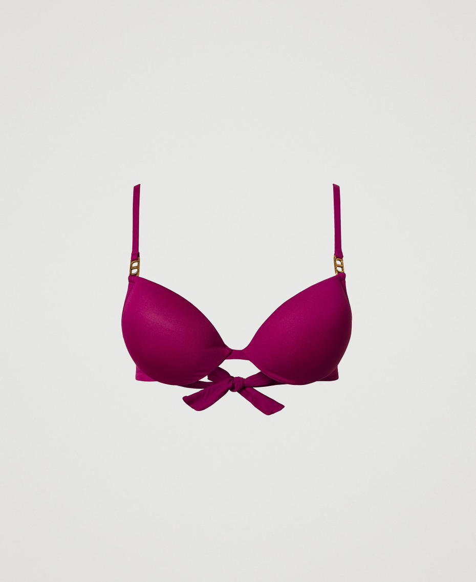 Push-up bikini top with Oval T Magenta Purple Woman 251LBMB44_11736_S0