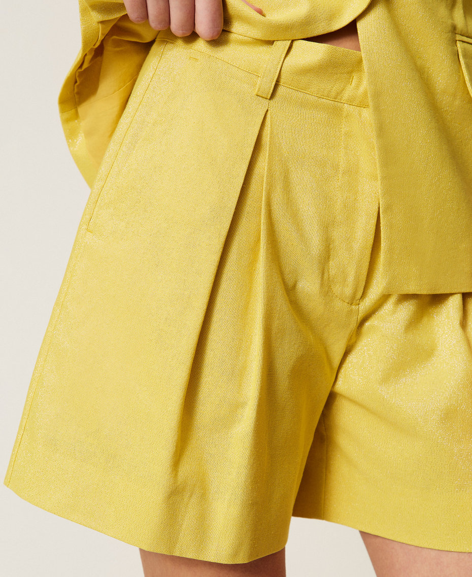 Bermudas de lino mixto con l&uacute;rex Arg&aacute;n L&uacute;rex Mujer 261AT2071_13459_04