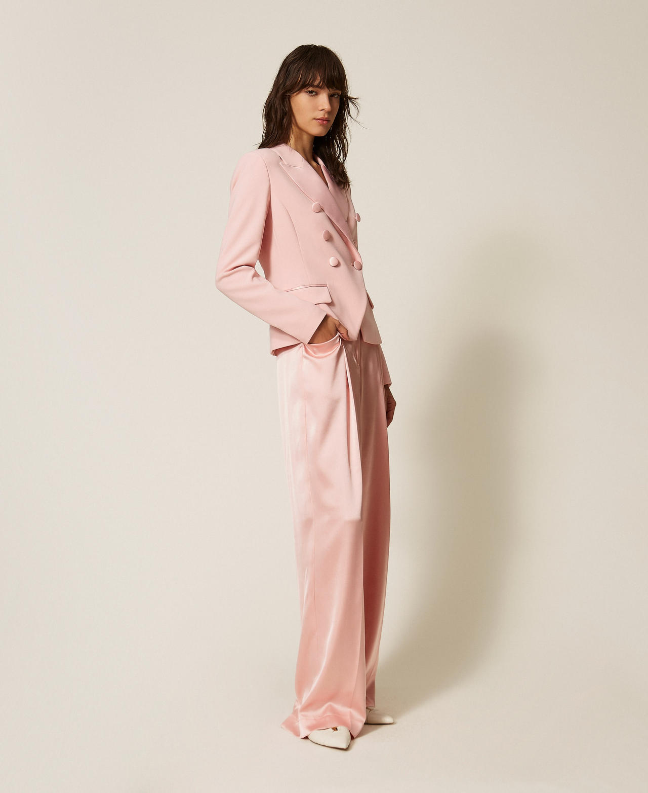 Blouson en cady avec boutons siglés