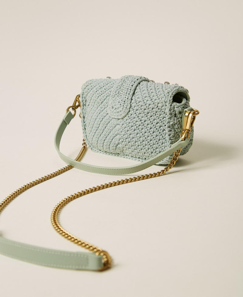 Borsa a tracolla crochet con strass Azzurro "Aqua" Donna 261TB7490_13162_03