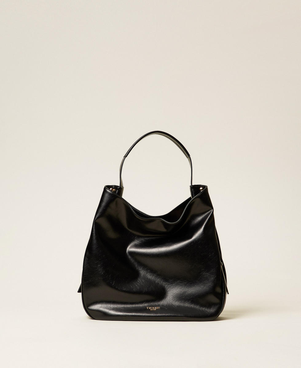 Hobo bag with buckles Black Woman 252TD8032_00006_01